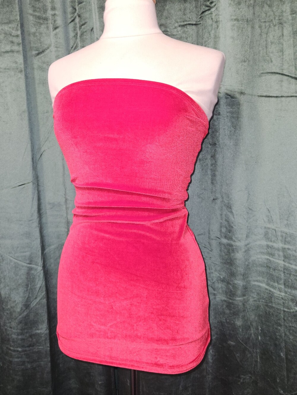 Los Angeles Apparel Velvet Strapless Tube Mini Dress